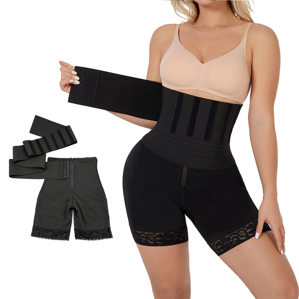 kf-S502210b53d854461b80dab1f4a1283a6p Women’s 2-in-1 High-Waist Shapewear Shorts – Tummy Slimming Body Shaper & Waist Trainer - Image 1