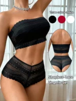 Strapless Lace Bralette & Panty Set – Wireless Seamless Lingerie (S–XL) - Image 4