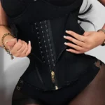 13-Bone Latex Waist Trainer Corset – Zipper & 3-Hook Tummy Control Shapewear Belt
