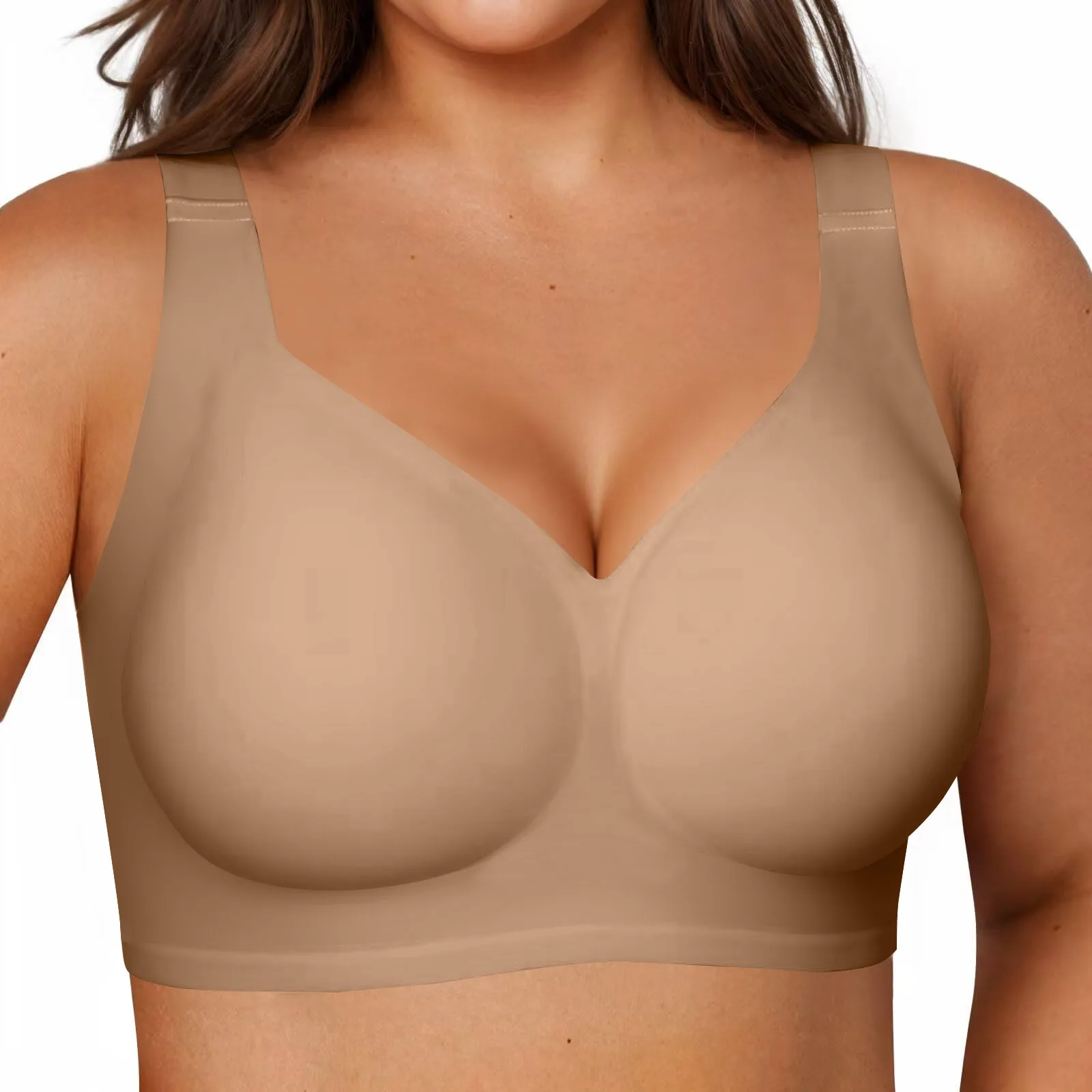 kf-Sdecfd55b7df64dcba193f4a9e5670e43q Premium Skin Tone Full-Coverage Wireless Bra β Seamless Supportive Plus Size Everyday Lingerie - Image 1