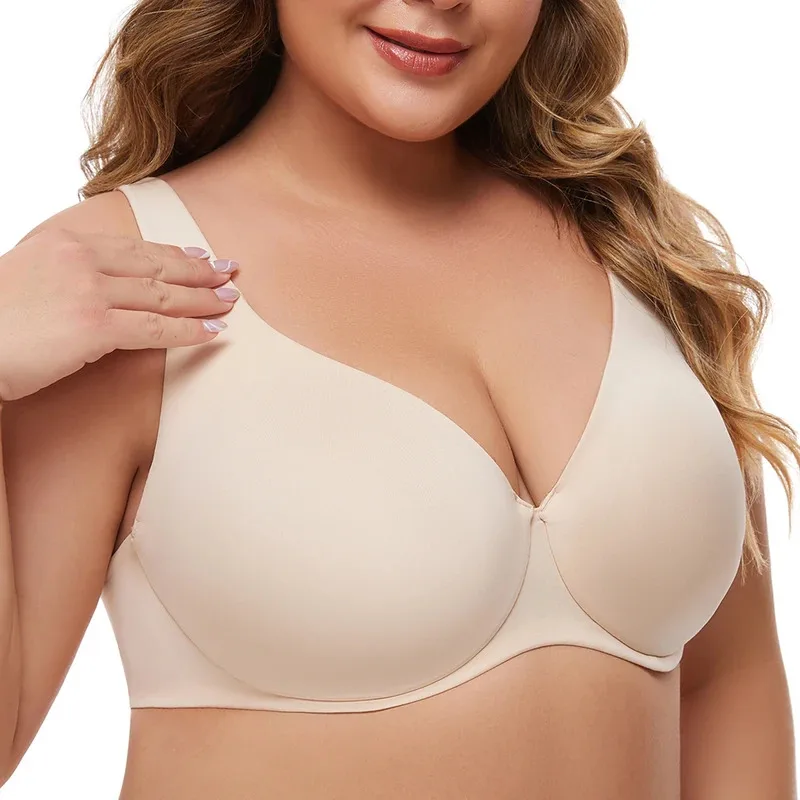 kf-Sf2a9239ec2ea4ea98e5d3b1aecf4ef8bE Plus Size Underwire Minimizer Bra β Full Coverage Seamless Unlined Everyday Support (Unpadded) - Image 1