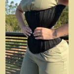 Steel Boned Waist Trainer Corset with Belt - Zipper Closure & Hookeye Buckle Design - Image 3
