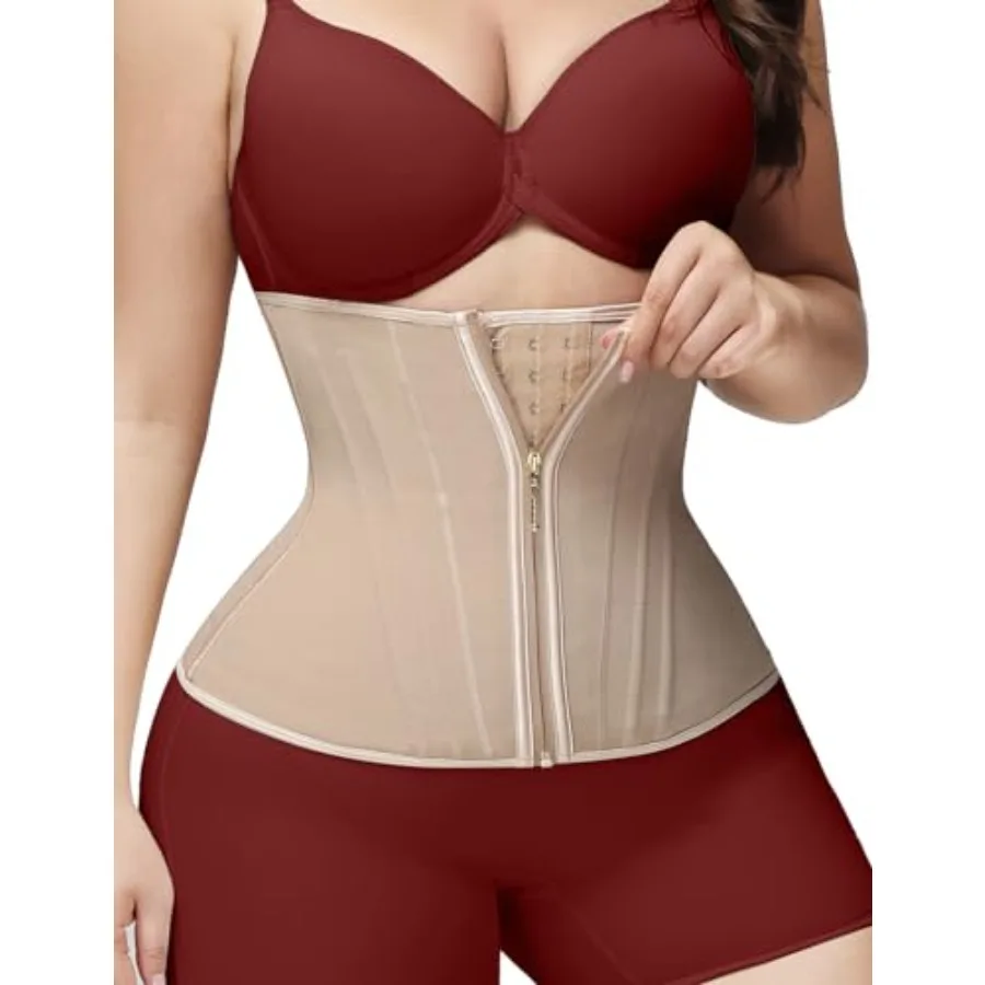 kf-Sd0069e6bad9648c5a656693f9a938523v Waist Trainer Corset with Zipper & Hooks - Image 1
