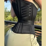 Steel Boned Waist Trainer Corset with Belt - Zipper Closure & Hookeye Buckle Design - Image 5